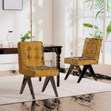 Nieck Modern Upholstered Parsons Chair Linen Fabric Tufted Dining Chairs (Set of 2)