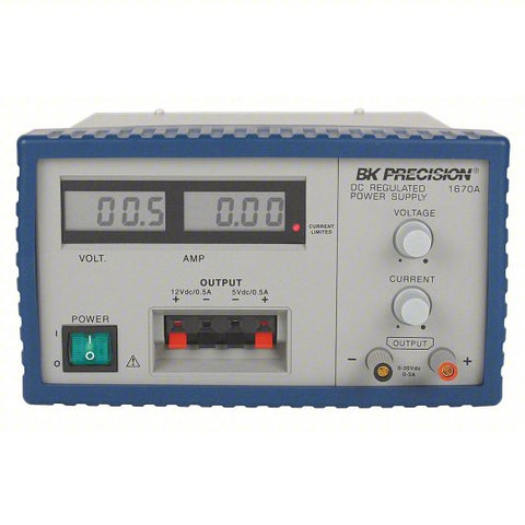 B&K PRECISION DC Power Supply: 0 to 30V, 0 to 3 A, 110/240V AC, Greater Than or Equal 5 mVrms