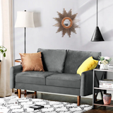 Everly Quinn Hessville Sofa 56" Velvet Round Arm Loveseat