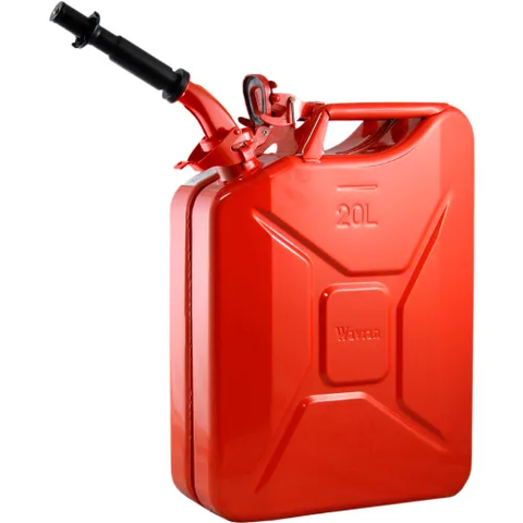 Wavian Jerry Can w/Spout & Spout Adapter, Red, 5.28 Gallon Capacity - 3009