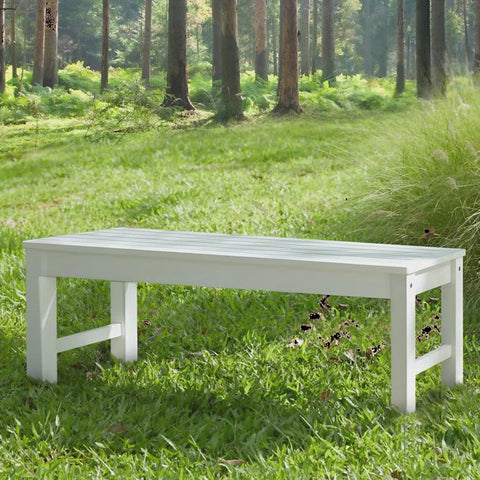 Holliann Outdoor Bench Two-Person Outdoor Poly Lumber Patio Backless Bench