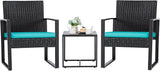 Flamaker Patio Set Outdoor Wicker Furniture, Modern Bistro Set with Rattan Chair and Coffee Table for Yard