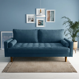 Sellner 70" Velvet Square Arm Tufted Seat Sofa