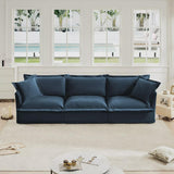 Slipcovered Sectional Sofa, 3 Seater Sofa with Removable Cover