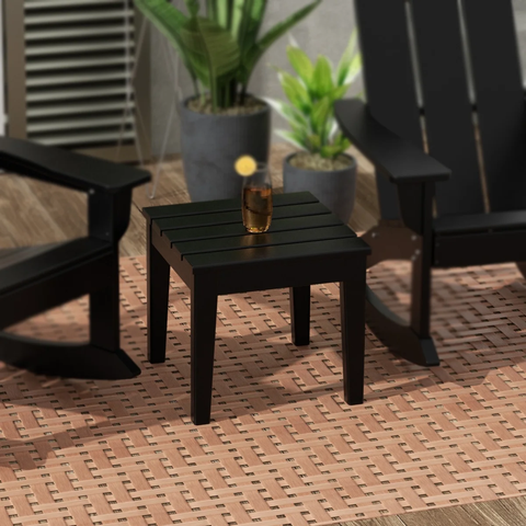 WestinTrends Ashore Oversized Outdoor Side Table, 18 Inch All Weather Poly Lumber Adirondack Patio Side Table Square End Table