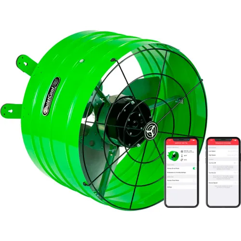 QuietCool Smart Attic Gable Fan, 120V, 2800 CFM, Green, 3 Speed, 16" Diameter