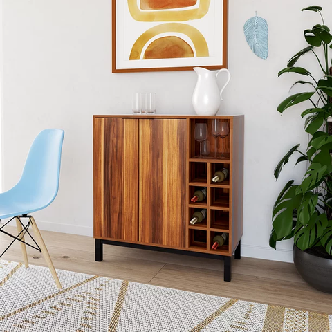 Bar Cabinet with Wine Storage, Teak