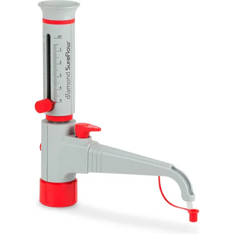Globe Scientific™ Diamond® SureFlow™ Bottle Dispenser w/Recirculation, 0.5mL-5mL Cap.