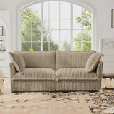 Slipcovered Sectional Sofa, 2 Seater Sofa with Removable Cover