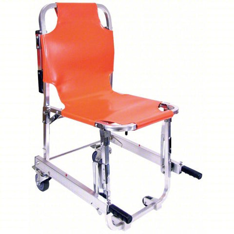 MEDSOURCE Stair Chair: 350 lb Load Capacity, Vinyl, Orange