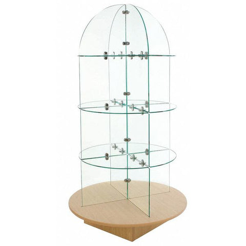 Glass Merchandiser with Round Base
