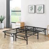 14" High Profile Foldable Steel Platform Bed Frame