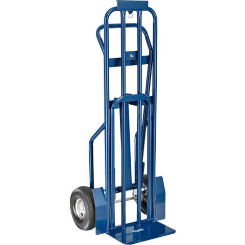 Steel 3-In-1 Convertible Hand Truck With Pneumatic Wheels, 600 Lb. Cap