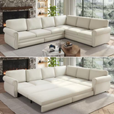 Oversize Convertible 118 in. Chenille Sectional Sofa