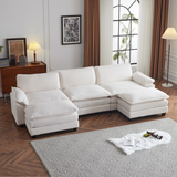 Karl Home -120 in. W Pillow Top Arm Double-layer Cushion Chenille Sofa