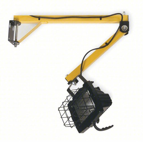 Dock Light: Halogen, 40 in Arm Reach, Articulating, 8,500 lm Max Brightness, 500 W, 120V AC