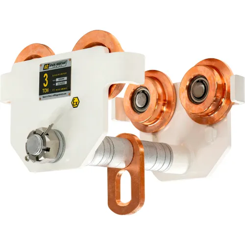 OZ Lifting Products Spark Resistant Push Beam Trolley, 3 Ton Capacity