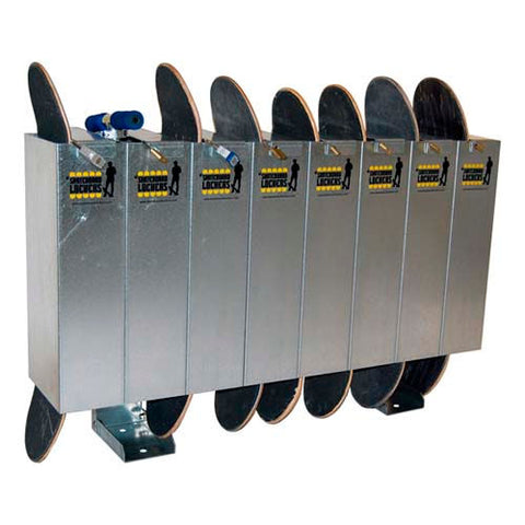 8 Door Single-Sided Skateboard Locker, 45"Wx12"Dx21"H, Galvanized, Unassembled