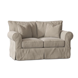 Amari 63" Rolled Arm Slipcovered Loveseat