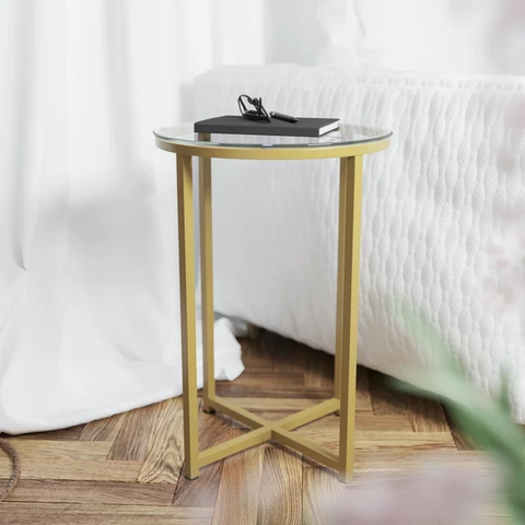 Greenwich Collection End Table - Modern Clear Glass Accent Table