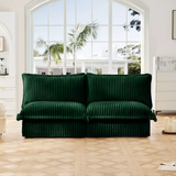 Upholstered Sectional Sofa, 2 Seater Armless Free