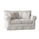 Amari 63" Rolled Arm Slipcovered Loveseat