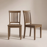 Tanvier Slatted Back Dining Chair Solid Wood Side Chair (Set of 2)