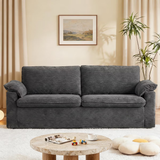 Dyonery 70" Loveseat Sofa Corduroy Couch,Modern Sofa Love Seat, Deep Seat Slipcovered Sofa with 2 Wide Armrest Pillows and Soft Backrest