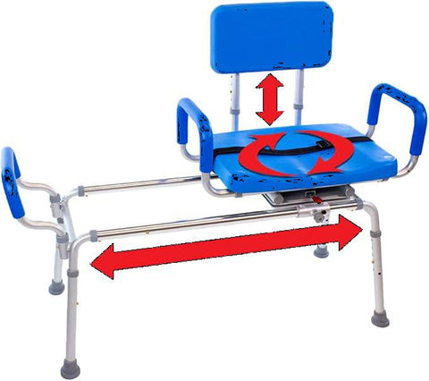Platinum Health Carousel Sliding Shower Chair Transfer Bench with Swivel Seat