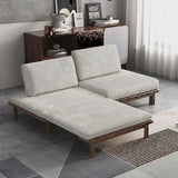 Upholstered Sleeper Sofa, 78.7'' Sofa Bed, Natural Ash Wood Frame, Removable Cloth Cover