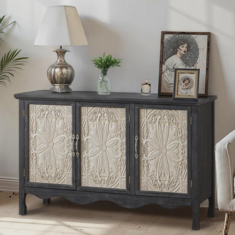 Irim Solid Wood Vintage Vibe Accent Cabinet