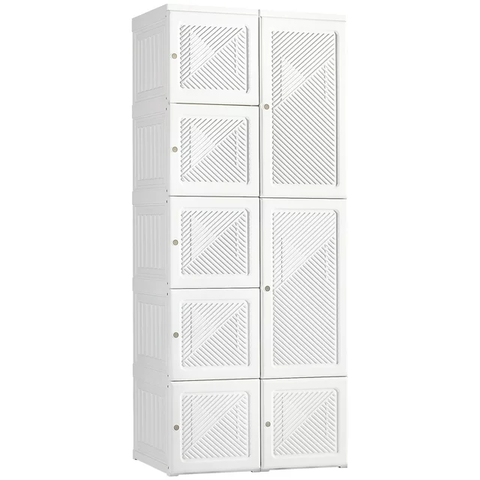 Portable Wardrobe Closet, Clothes Storage Organizer with Cube Compartments
