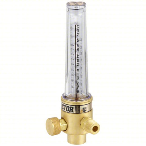 VICTOR Flowmeter: 1/4 in NPT M Inlet, 5/8"-18 F RH Outlet, Flowmeter