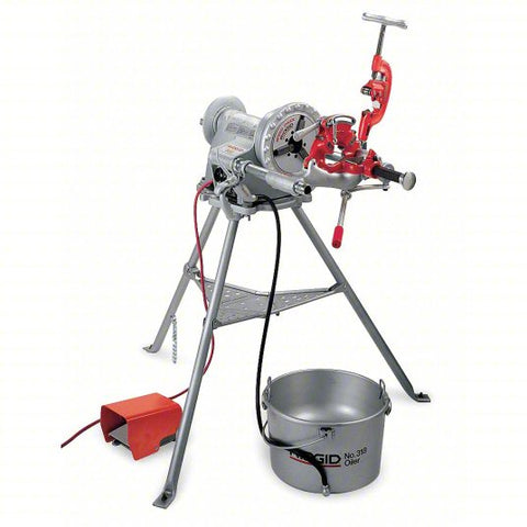 RIDGID Portable Pipe Threading Machine: 300, For 1/8 in to 2 in Pipe, 1/2 hp, Manual Chuck, 1 Speed