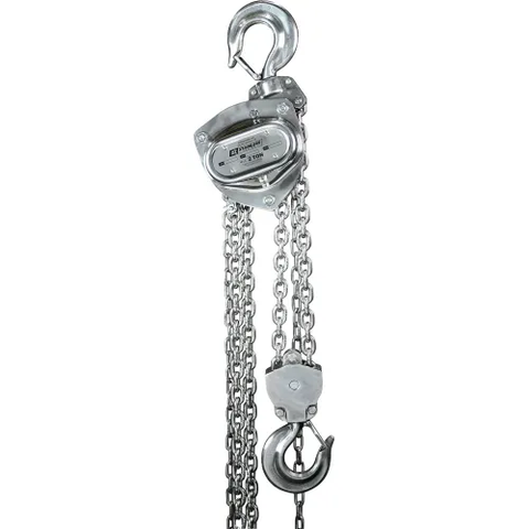 OZ Lifting Products Stainless Steel Manual Chain Hoist, 2 Ton Capacity, 15' Lift