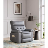 27" rocker swivel recliner with 1.5X sponge filling, side pocket