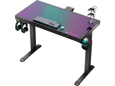 Music Sensing RGB LED Lights Glass Gaming Standing Desk