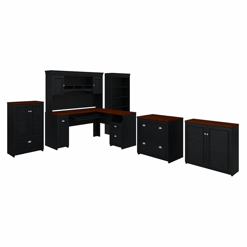 Bush Furniture Fairview L Desk 6 Pc Office Set – ADVANCED SOLUTIONS DISPLAY