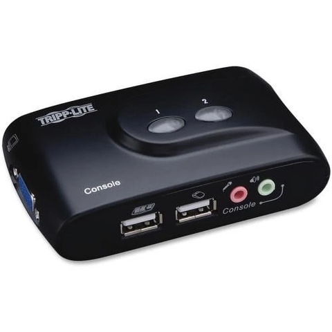 B004-VUA2-K-R Tripp Lite B004-VUA2-K-R 2-Port USB KVM Switch - 2 x 1 - 2 x HD-15 Keyboard/Mouse/Video
