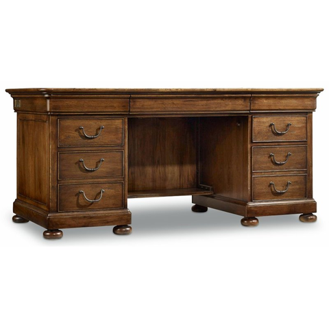 Archivist Executive Wood Desk in Pecan Brown Finish by Hooker Furniture