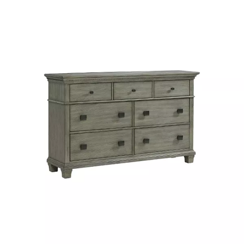 Clovis 7 Drawer Dresser Gray