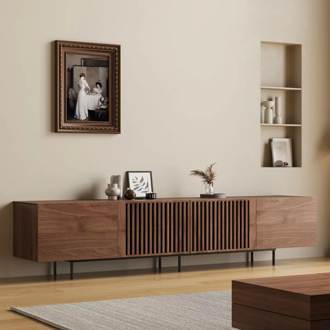 Luck Live 70.87-inch TV stand，walnut color