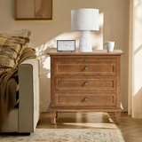 Muriel Farmhouse 3 Drawers End Table with Built-In Outlets by HULALA HOME
