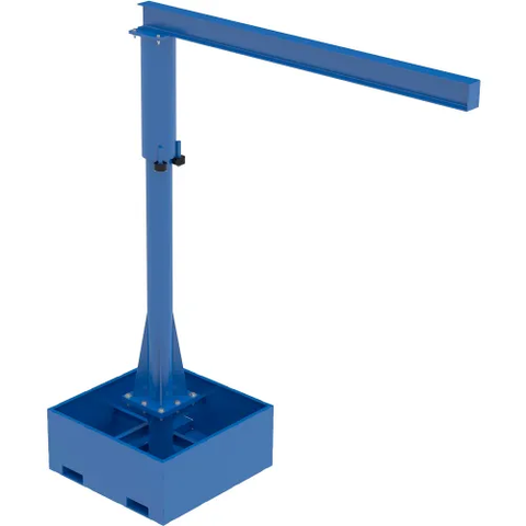 Vestil™ Steel Portable Jib Crane with Empty Base, 8' I-Beam 250 lb. Capacity, Blue