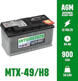 Interstate Batteries Automotive Battery 12V 65Ah 770CCA (MTZ-65) Automobile SLI AGM