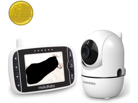 Baby Monitor with Remote Pan-Tilt-Zoom Camera and 3.2'' LCD Screen, Infrared Night Vision (Black)