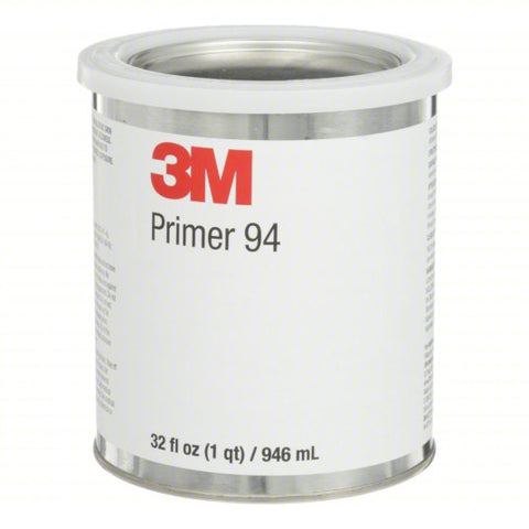 3M Tape Primer: Primer 94, 32 fl oz, Can, Amber, For Acrylic Structural Adhesive