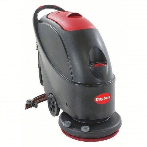 DAYTON Floor Scrubber: Walk-Behind, Disc Deck, 17 in Cleaning Path, 120V AC, 60 Hz