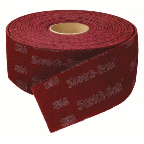 SCOTCH-BRITE Surface Conditioning Roll: 6 in W x 30 ft L, Aluminum Oxide, Very Fine, Maroon