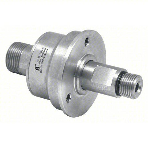 Rotary Union: Straight, 304 Stainless Steel, 1 Passages, 3/8 in G M Rotating Shaft, Carbide Seal